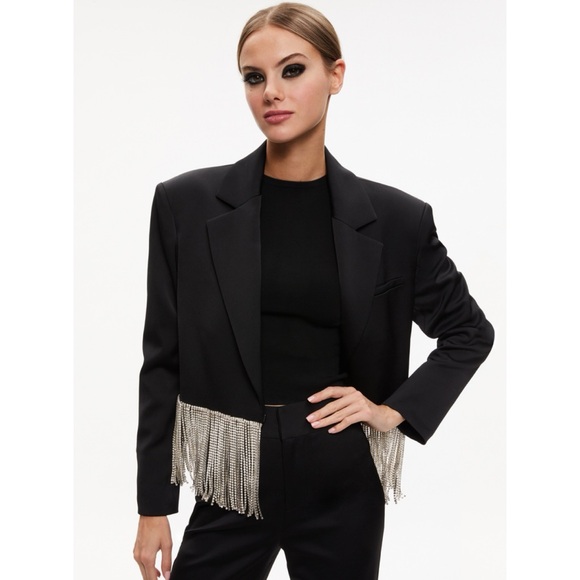 ALICE + OLIVIA SHAN RHINESTONE FRINGE JACKET ❤️NWT❤️IN STORES❤️